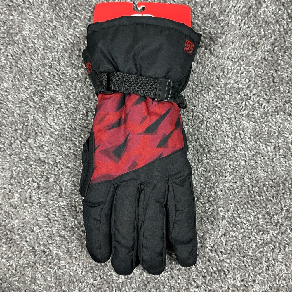 Ecko Unltd Men's Winter Games Skiing Snowboarding Gloves Black/Red Size L Large